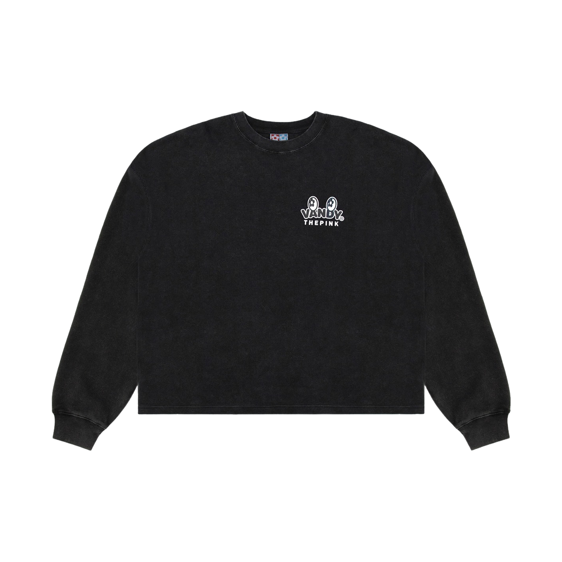 반디 더 핑크 x 발란사 아이 로고 써멀 롱슬리브 티셔츠 블랙(Vandy The Pink x Balansa Eye Logo Thermal Long Sleeve T-Shirt Black)