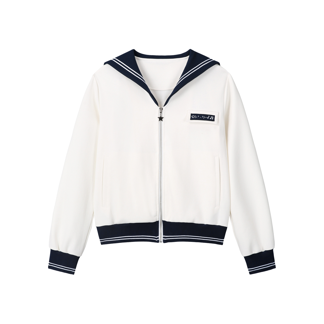 클럿 스튜디오 세일러 칼라 집업 자켓 아이보리(Clut Studio Sailor Collar Zip-Up Jacket Ivory) - 1