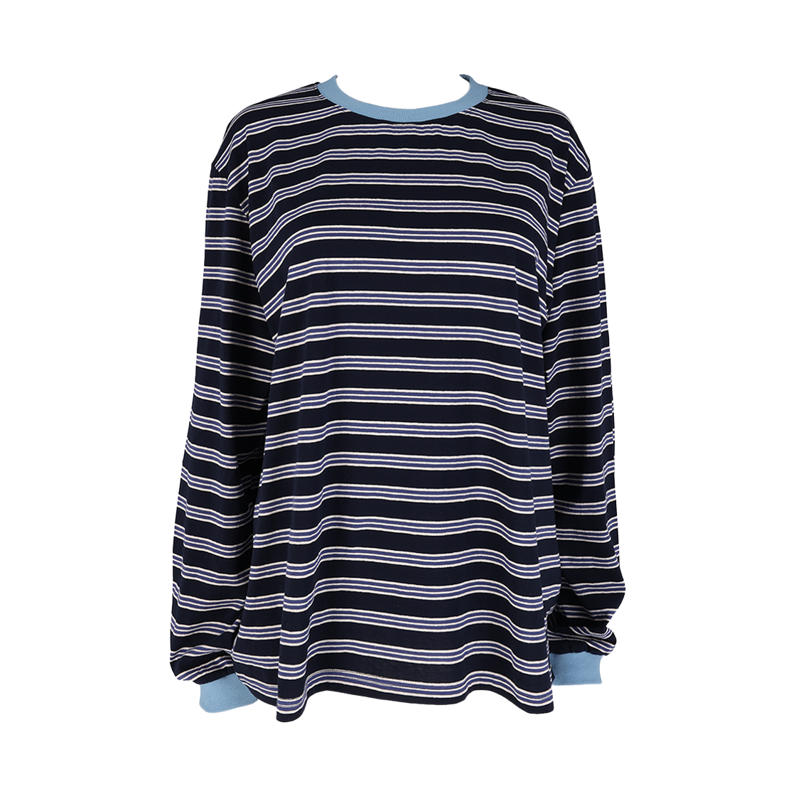 사유 스트라이프 비스킷 긴팔 티 네이비(sayuu Striped Biscuit Long-sleeve T-shirt navy)