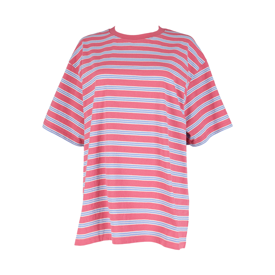 사유 스트라이프 비스킷 반팔 티 핑크(sayuu Striped Biscuit Short-sleeve T-shirt pink)