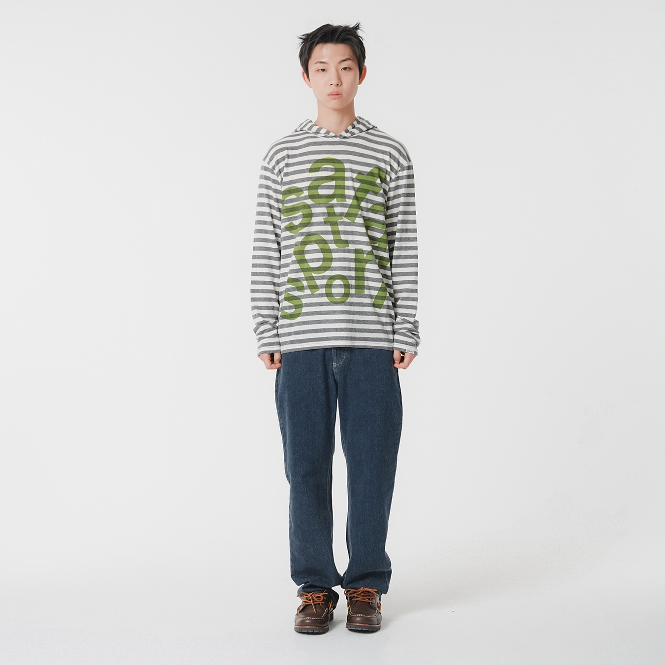 [KREAM 단독] 사파리스팟 티켓팅 스트라이프 보더 후디 그레이([KREAM 단독] Safarispot Ticketing Stripe Border Hoodie Gray) - 3