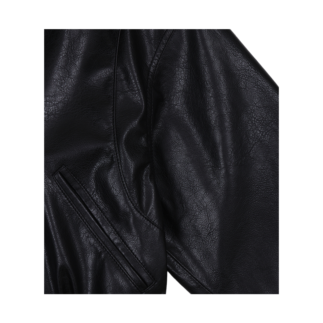 뮈르뮈르 리쎄 PU레더 블루종 블랙(Murmure Lisse PU Leather Blouson Black) - 4