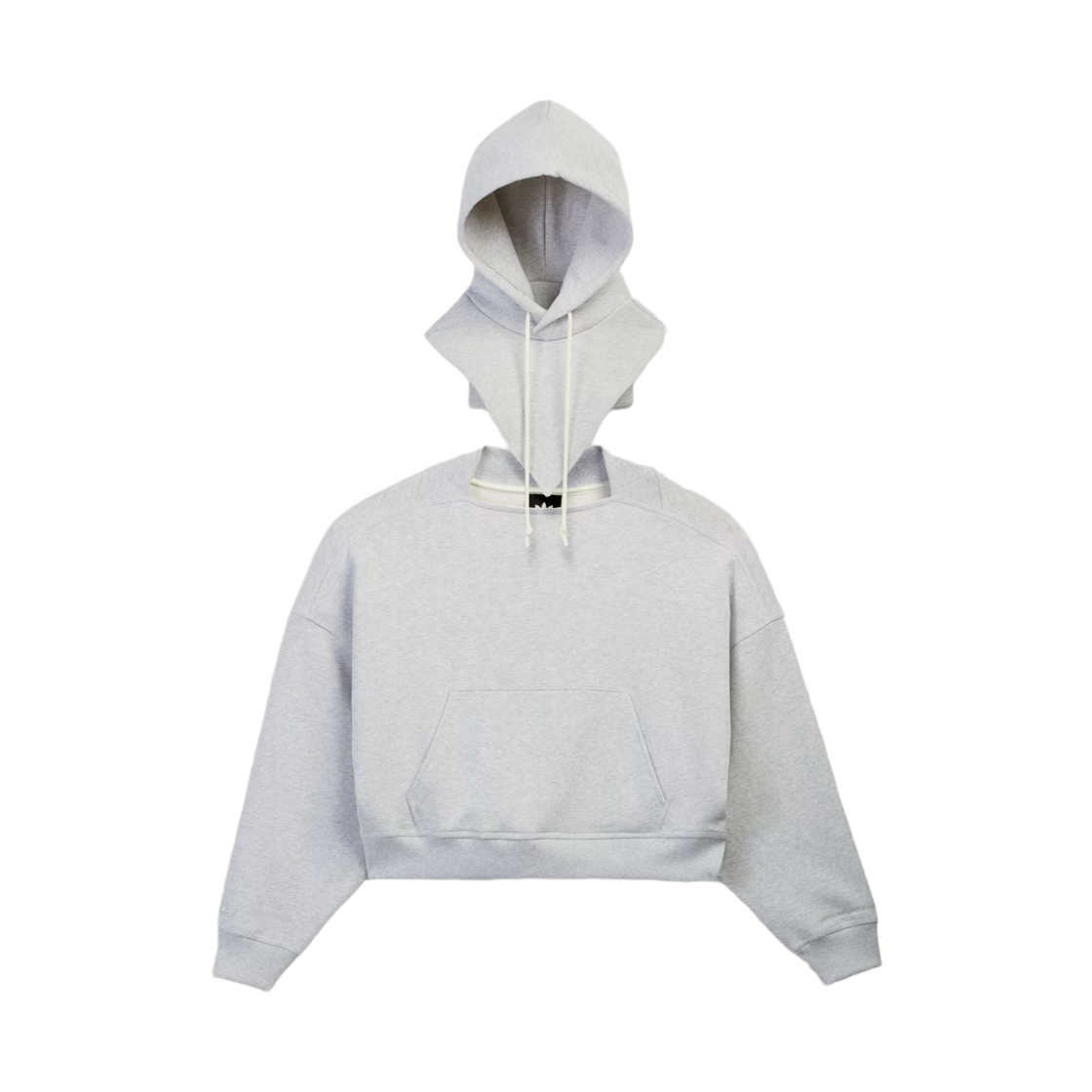 아디다스 x 배드 버니 헤비 크루넥 앤 후디드 바라클라바 스웨트셔츠 라이트 그레이 헤더 - US 사이즈(Adidas x Bad Bunny Heavy Crewneck & Hooded Balaclava Sweatshirt Light Grey Heather - US Sizing) - 1