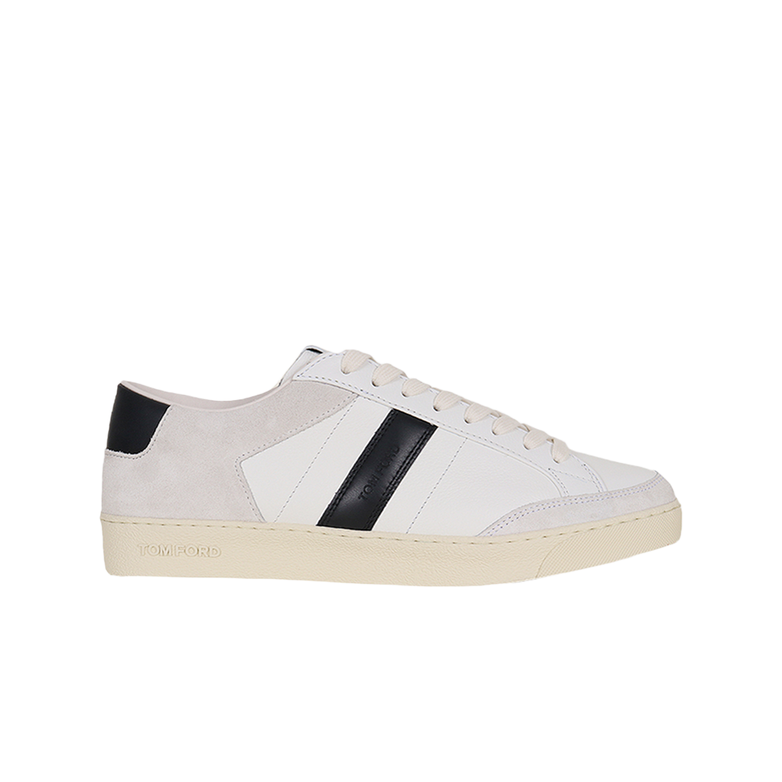 J1597 LCL532N WWH [20% 쿠폰] Tom Ford Grain Leather and Suede Blake Sneakers White Cream