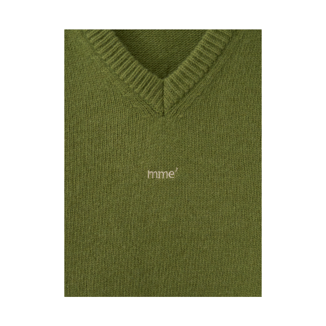 뮈르뮈르 베른 홀가먼트 브이 울 니트 그린(Murmure Bern Wholegarment V-neck Wool Knit Green) - 5