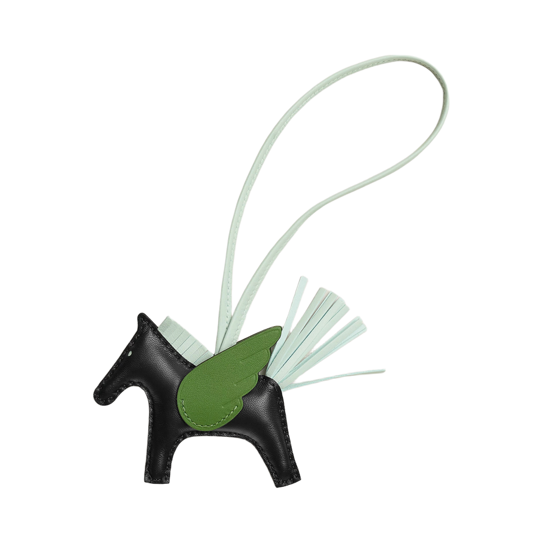 H083010CAEM Hermes Rodeo Pegase PM Charm Milo Swift & Noir Vert Peppermint Yucca