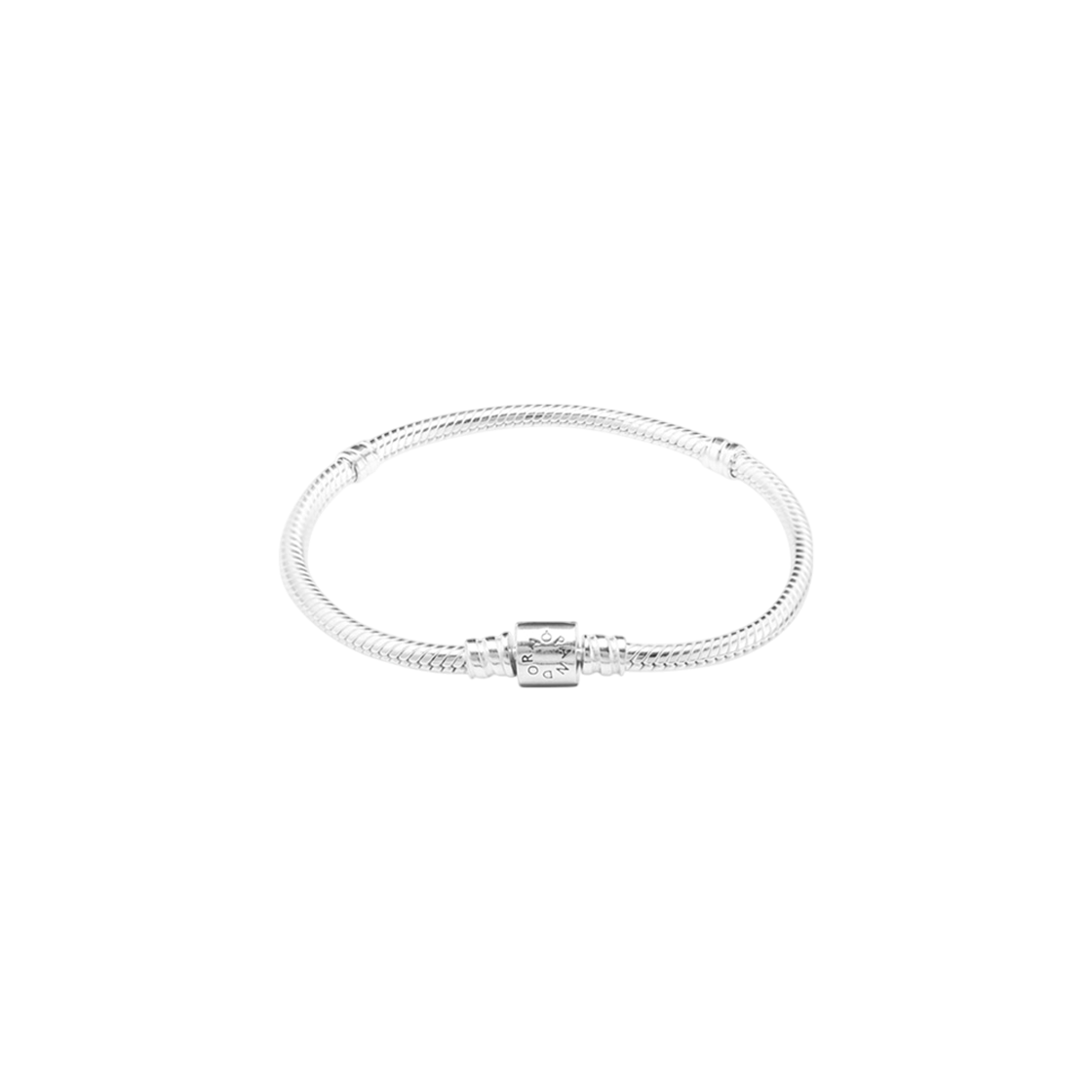 598816C00 [20% 쿠폰] (W) Pandora Moments Barrel Clasp Snake Chain Bracelet Sterling Silver