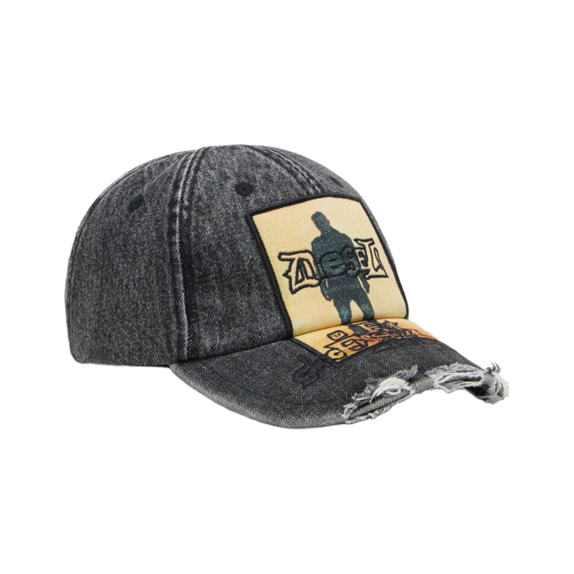 A215240NSEJ-02 Diesel C-Man Denim Baseball Cap Grey Jeans