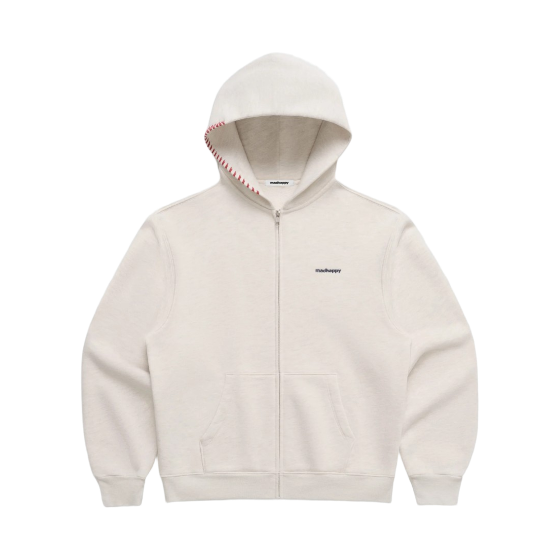 매드해피 클래식 플리스 집업 오트밀 헤더(Madhappy Classics Fleece Zip Up Oatmeal Heather)