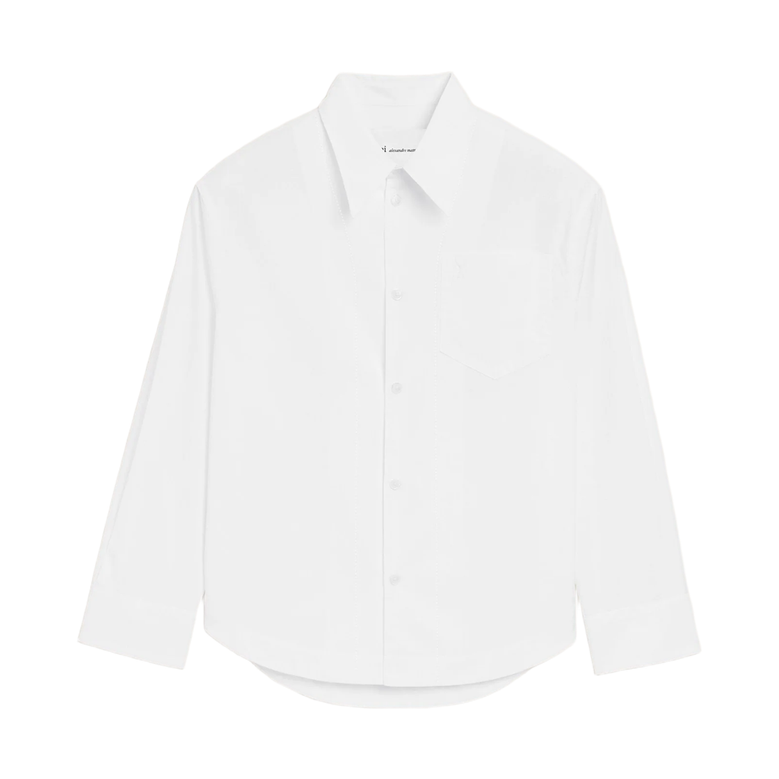 아미 화이트 코튼 샤프 칼라 아미 드 하트 와이드 셔츠 화이트(AMI White Cotton Sharp Collar Ami De Coeur Wide Shirt White) - 1