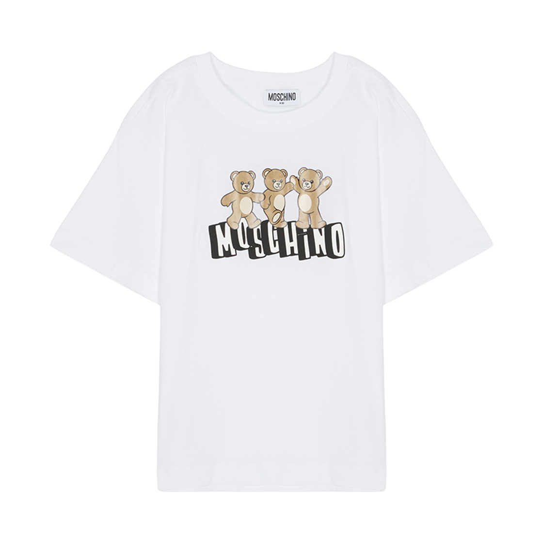 (키즈) 모스키노 숏슬리브 티셔츠 화이트((Kids) Moschino Short Sleeve T-Shirt White)