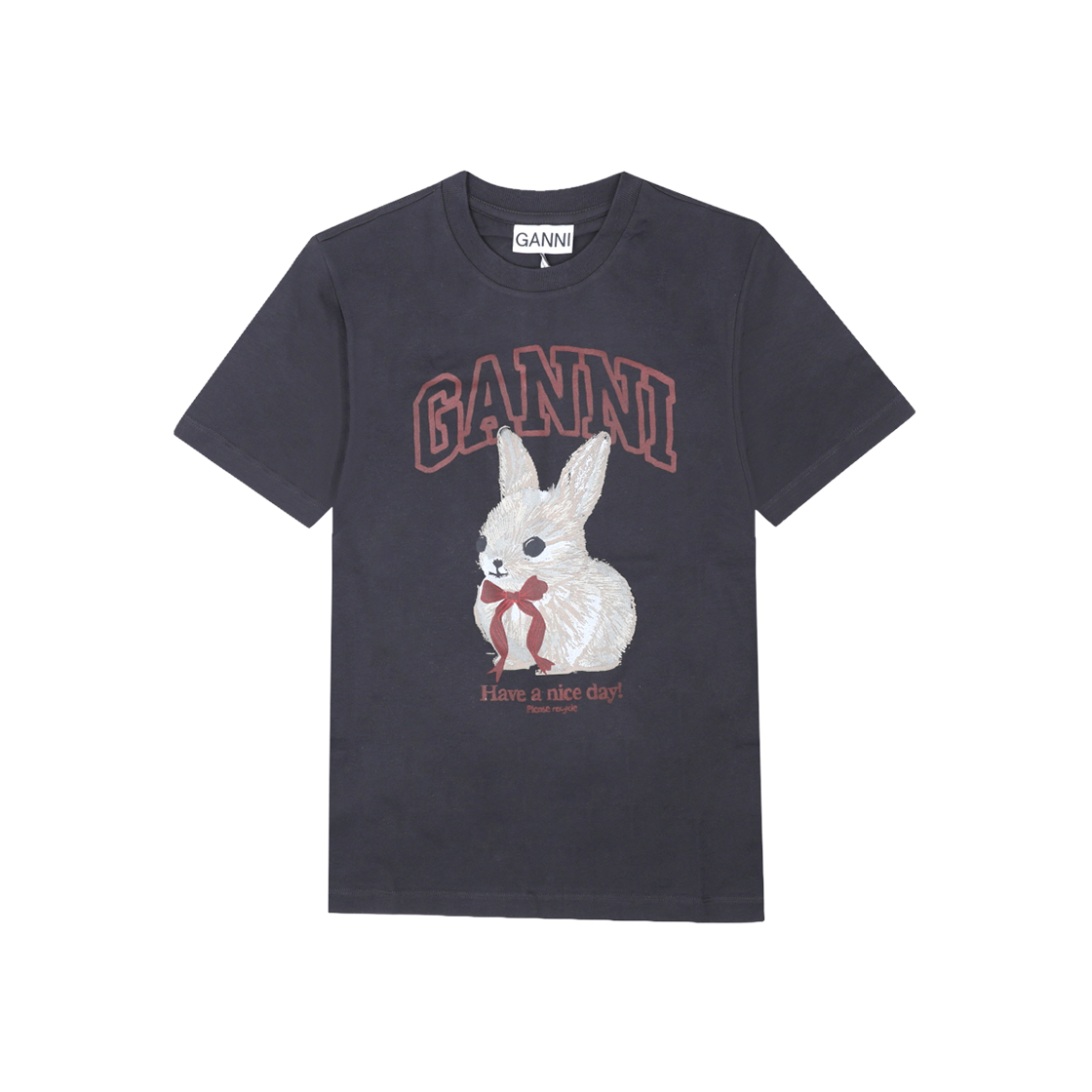 [20% 쿠폰] (W) 가니 버니 티셔츠 팬텀([20% 쿠폰] (W) Ganni Bunny T-Shirt Phantom)