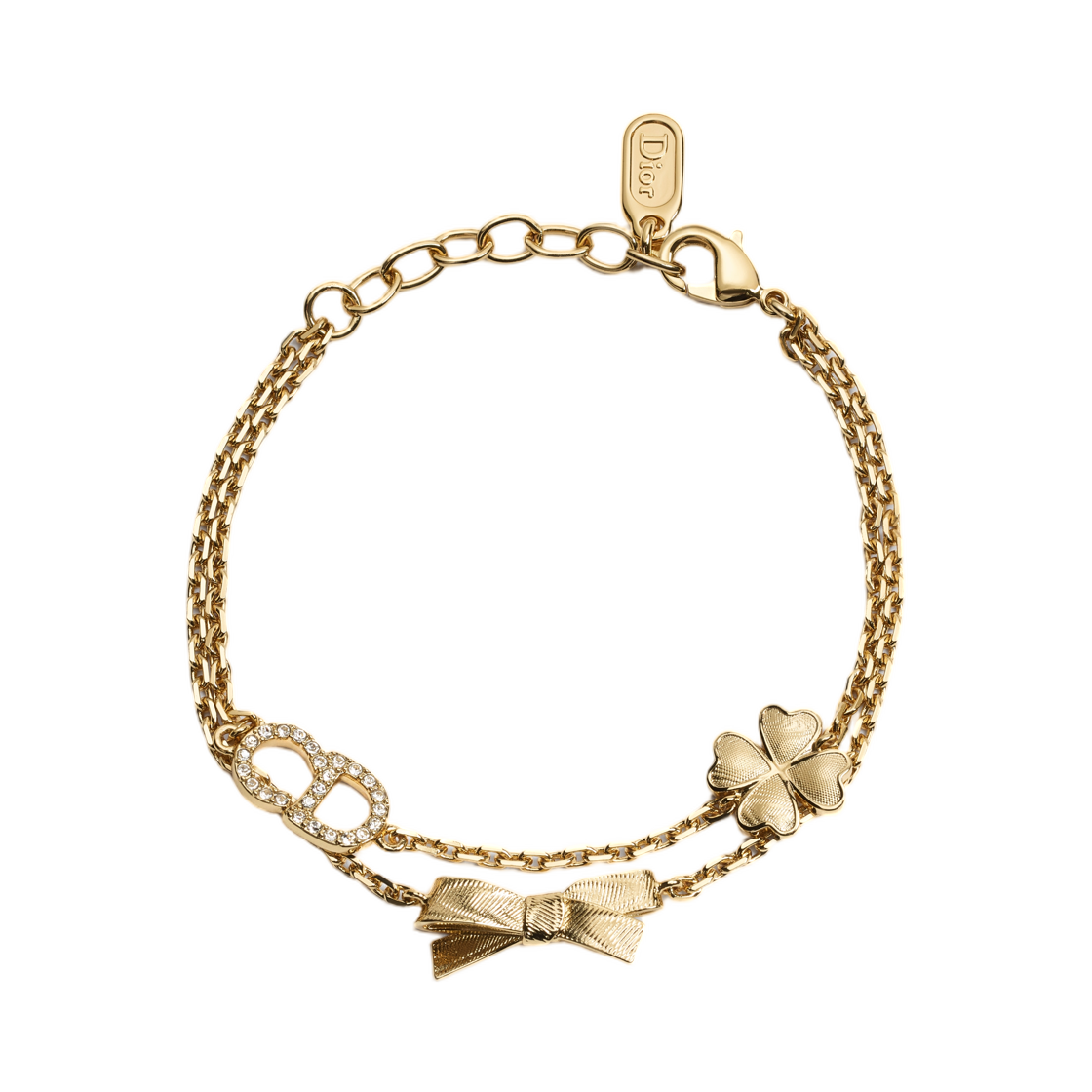 B3336WOMCY-D319 (W) Dior CD Bow Bracelet Metal & Crystal Gold