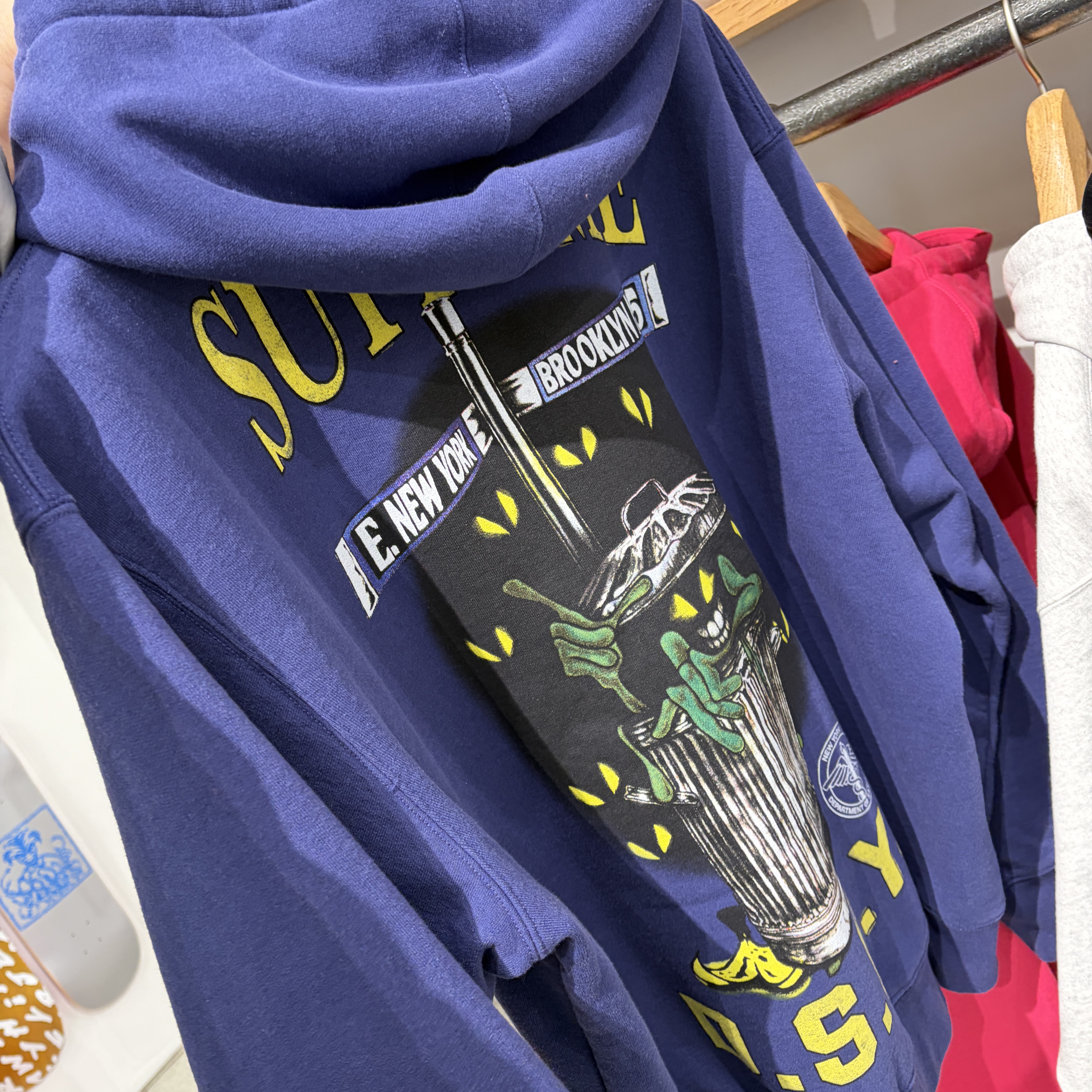 Supreme x DSNY Zip Up Hooded Sweatshirt Washed Navy - 26SS 착용 스타일