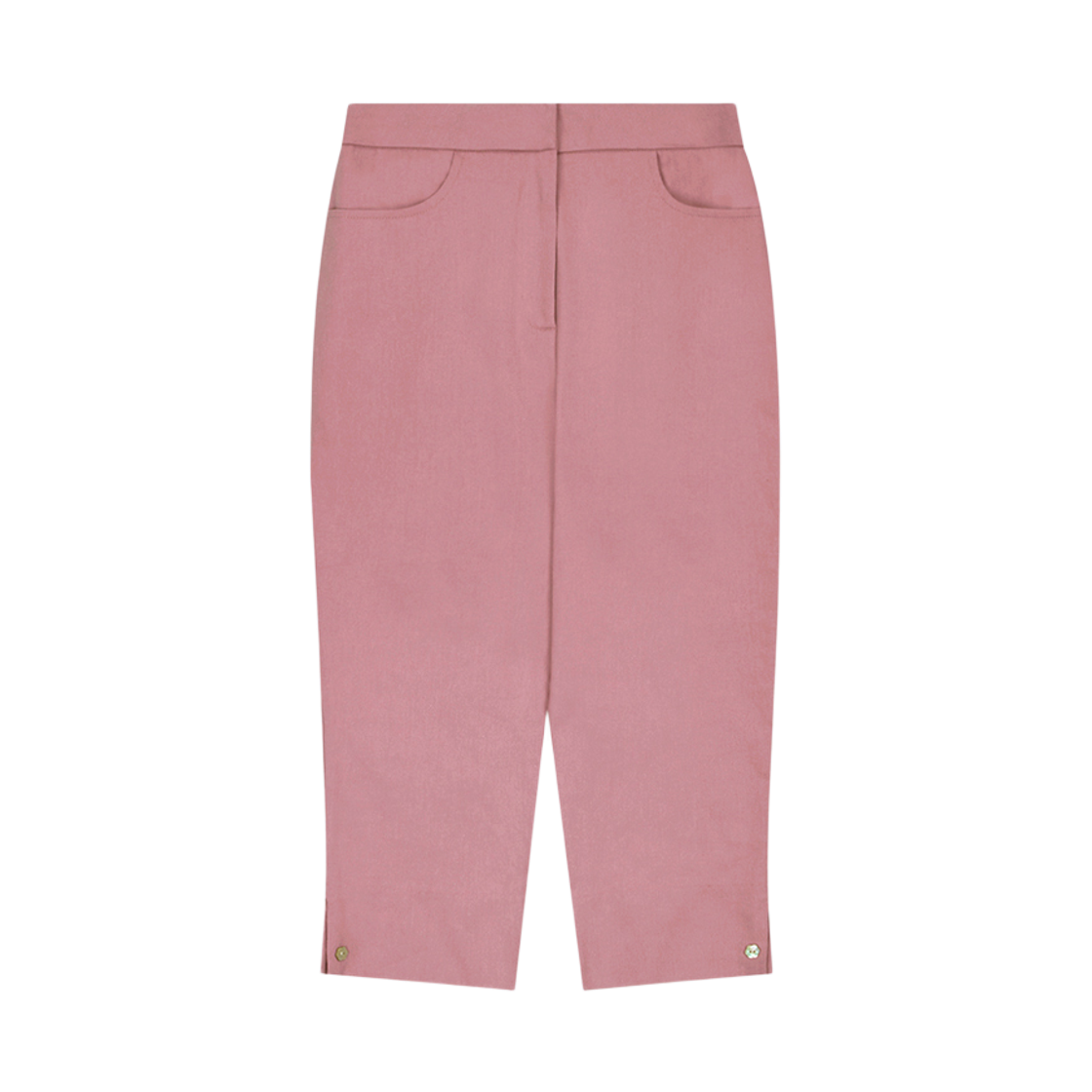 00058 Murmure Fleur Button Capri Pants Pink