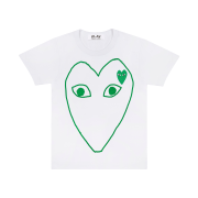 Play Comme des Garcons Big Green Heart T-Shirt White