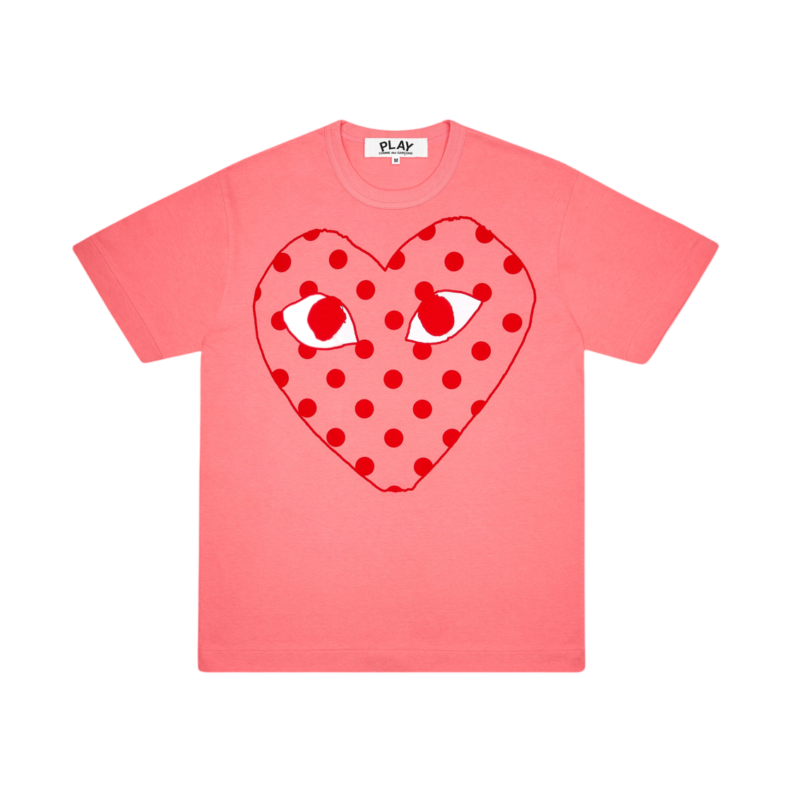 AZ-T276-051-3 Play Comme des Garcons Red Heart Bright Spotted Heart T-Shirt Pink