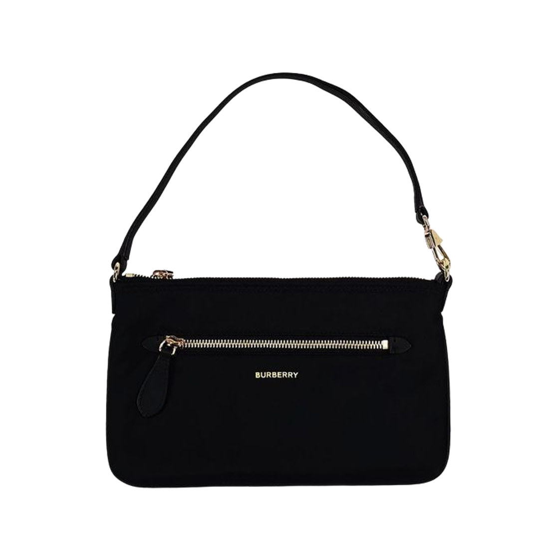 8109271 Burberry Nylon Zip Shoulder Bag Black