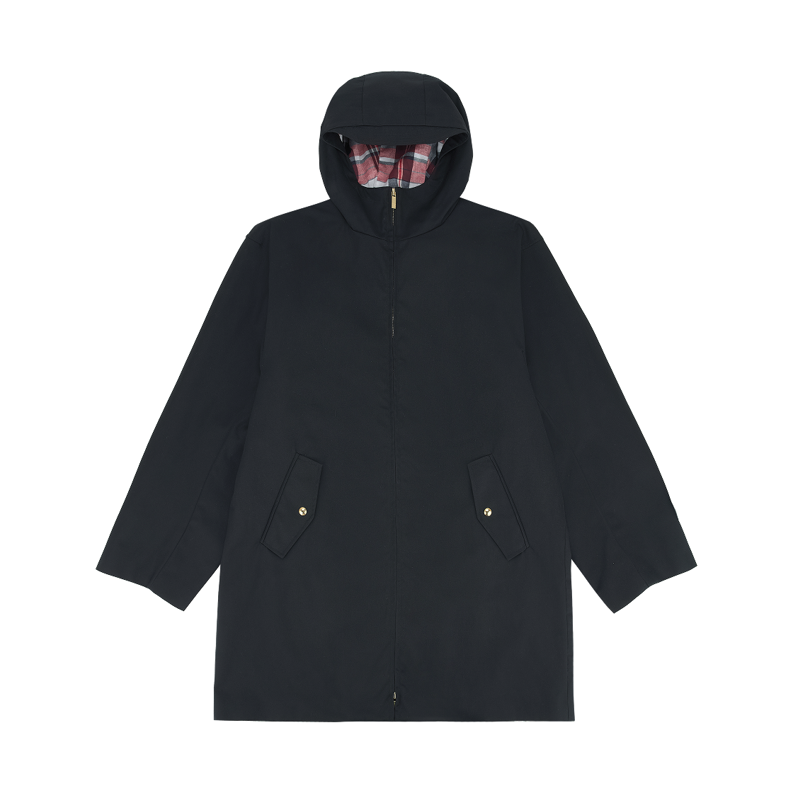 톰브라운 워터프루프 코튼 트윌 T-다트 후드 스윔 파카 네이비(Thom Browne Waterproof Cotton Twill T-Dart Hooded Swim Parka Navy) - 1
