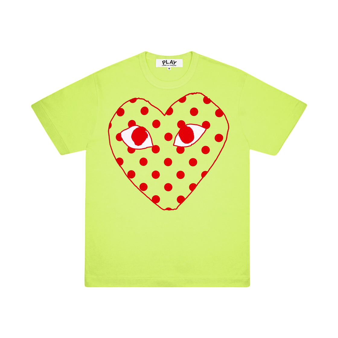 AZ-T275-051-2 (W) Play Comme des Garcons Red Heart Bright Spotted Heart T-Shirt Green