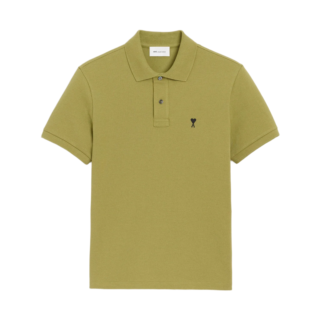 HPL411-760-A035 AMI Green Cotton Short Sleeves Ami De Coeur Polo Shirt Matcha