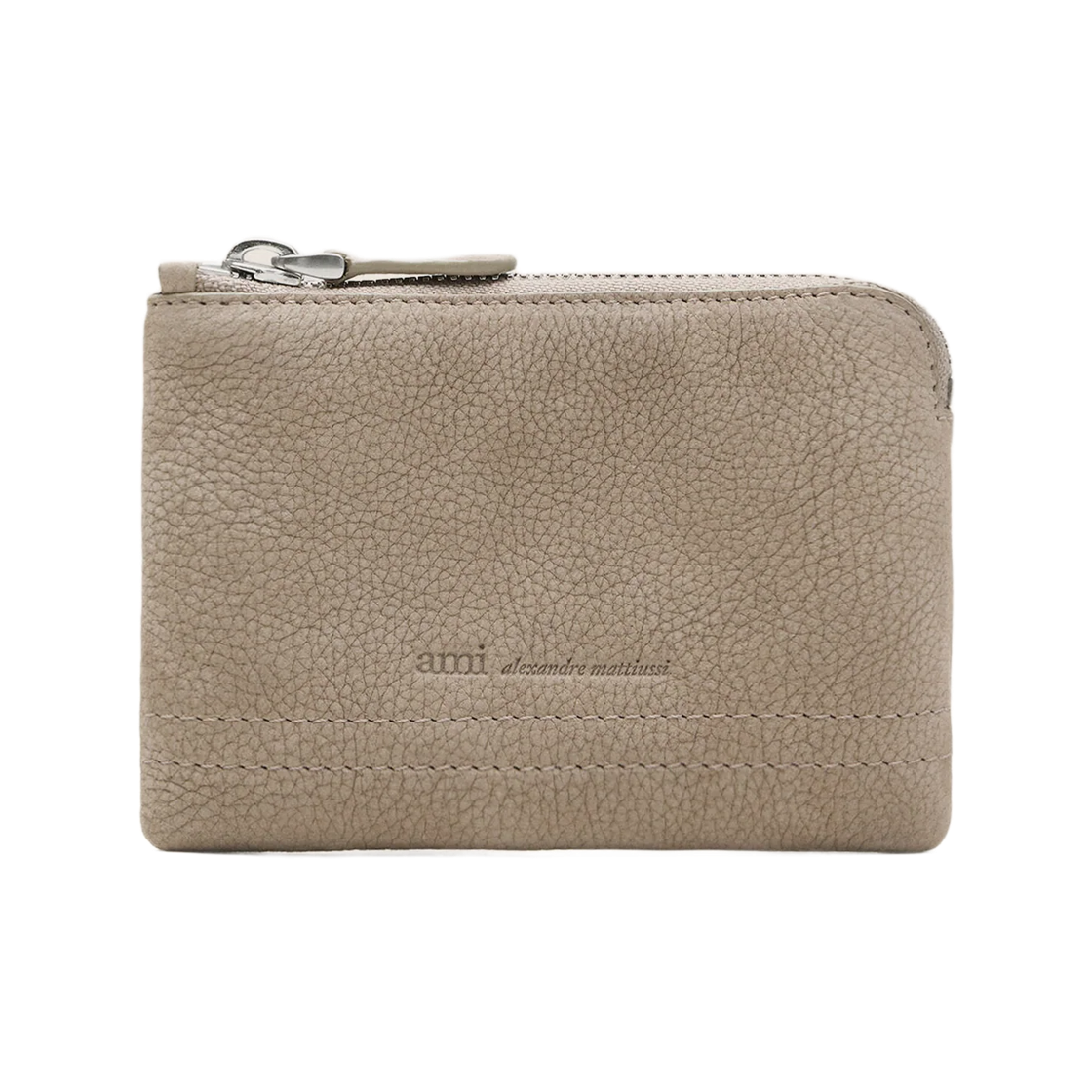 아미 그레이 카우 레더 카루젤 지퍼 월렛 토프 그레이(AMI Grey Cow Leather Carrousel Zipped Wallet Taupe Grey)