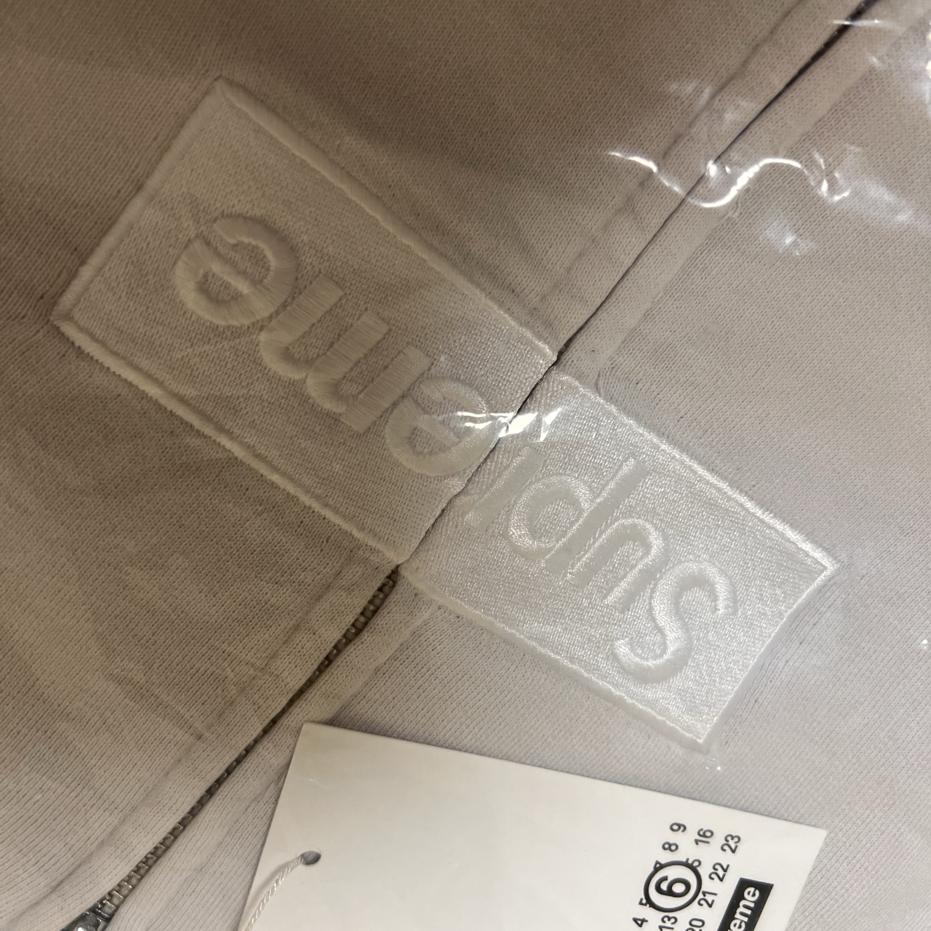 Supreme x MM6 Maison Margiela Box Logo Zip Up Hooded Sweatshirt White - 26SS 착용 스타일