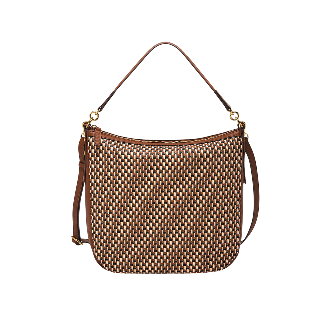 [20% 쿠폰] 파슬 졸리 레더 호보백 뉴트럴 우븐([20% 쿠폰] Fossil Jolie Leather Hobo Bag Neutral Woven)