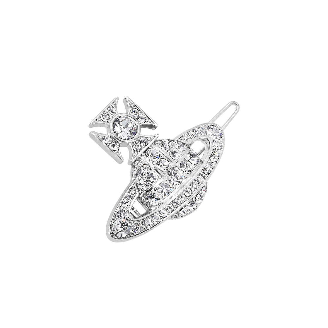 6703000C 02P116 [20% 쿠폰] Vivienne Westwood Corinne Hair Clip Platinum Crystal