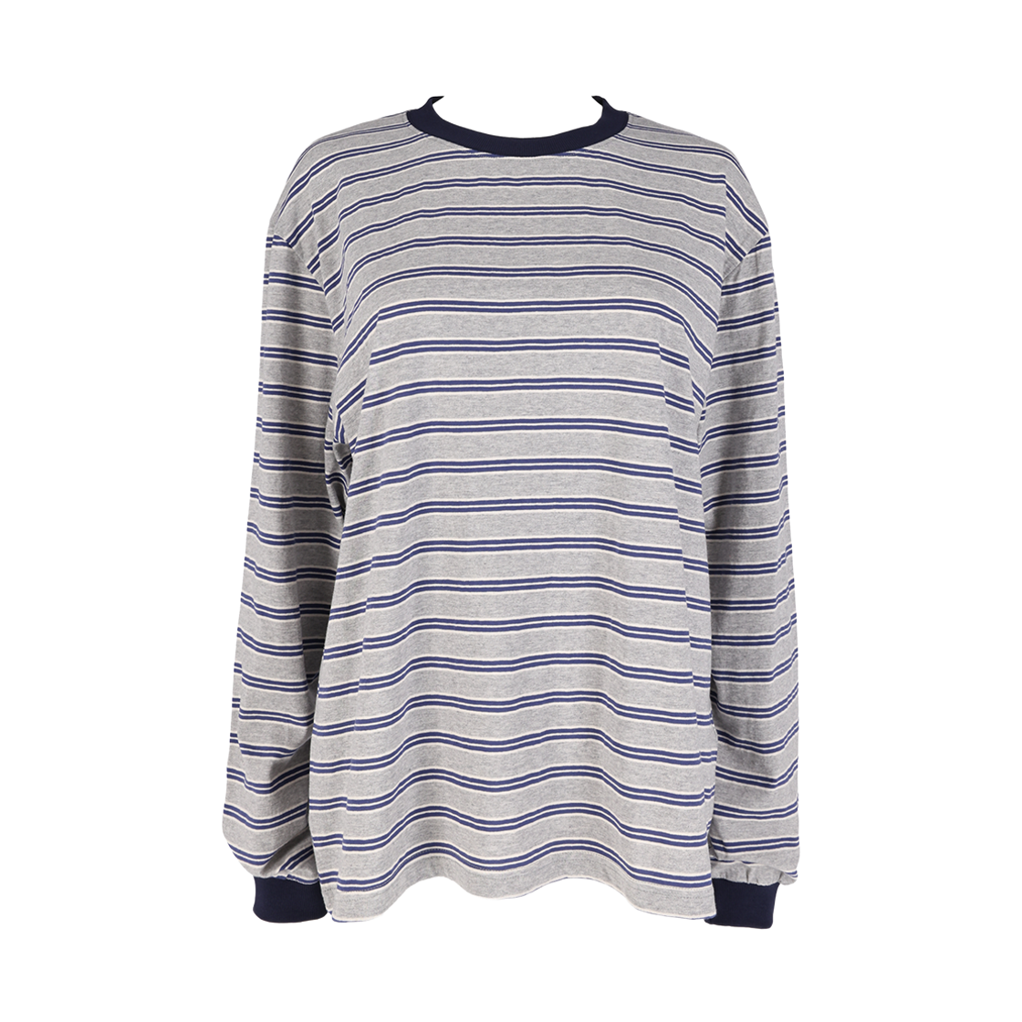 사유 스트라이프 비스킷 긴팔 티 그레이(sayuu Striped Biscuit Long-sleeve T-shirt gray)