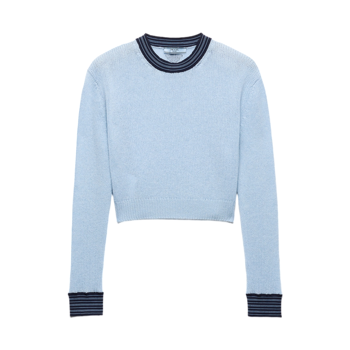 P24B3A-19IK-F0013 (W) Prada Cashmere Crew-Neck Sweater Sapphire Blue