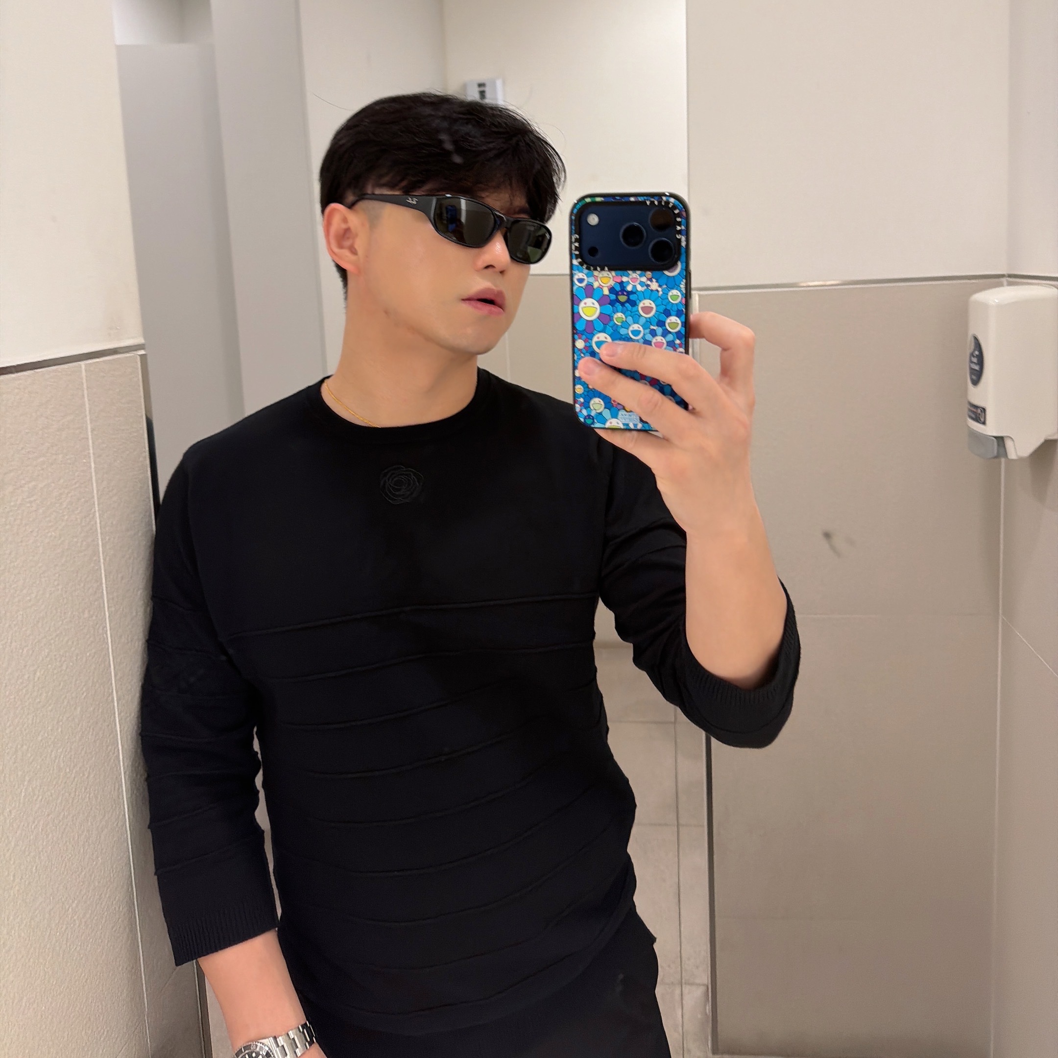 Ray-Ban DADDY-O II Polished Black Frame Green Classic G-15 Lenses 착용 스타일