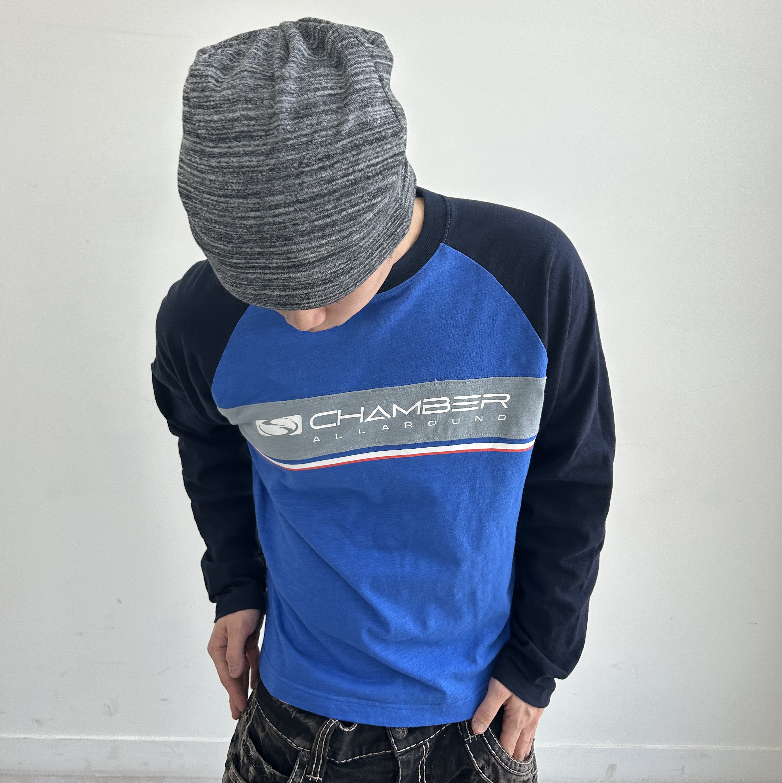 SPORT CHAMBER SC Node T-shirt BLUE 착용 스타일 - 1