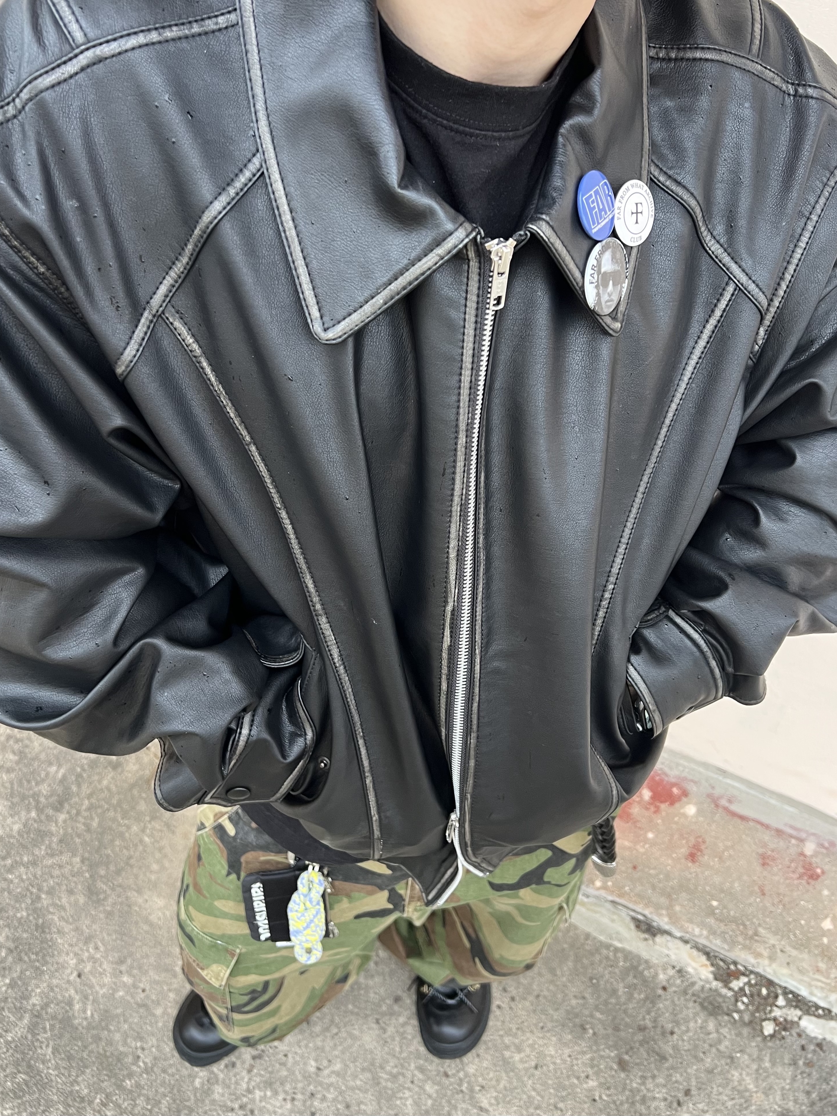 Safarispot Basic Safari Keyring Card Wallet Black, NOD Stone Washed Cargo Pants Camo 착용 스타일 - 2
