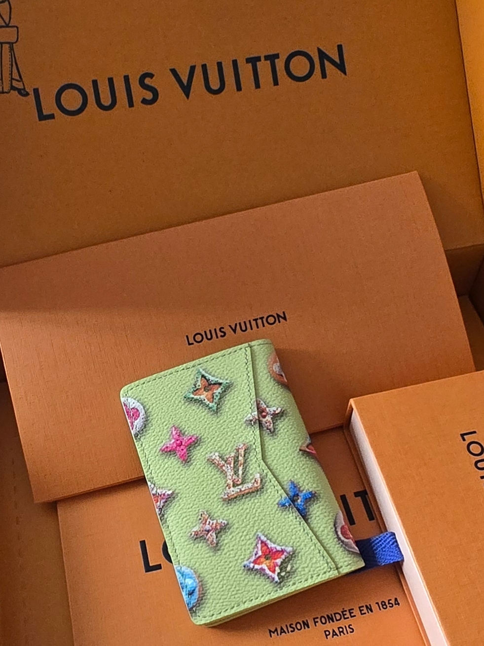 Louis Vuitton Pocket Organizer Monogram Pistaccio 착용 스타일
