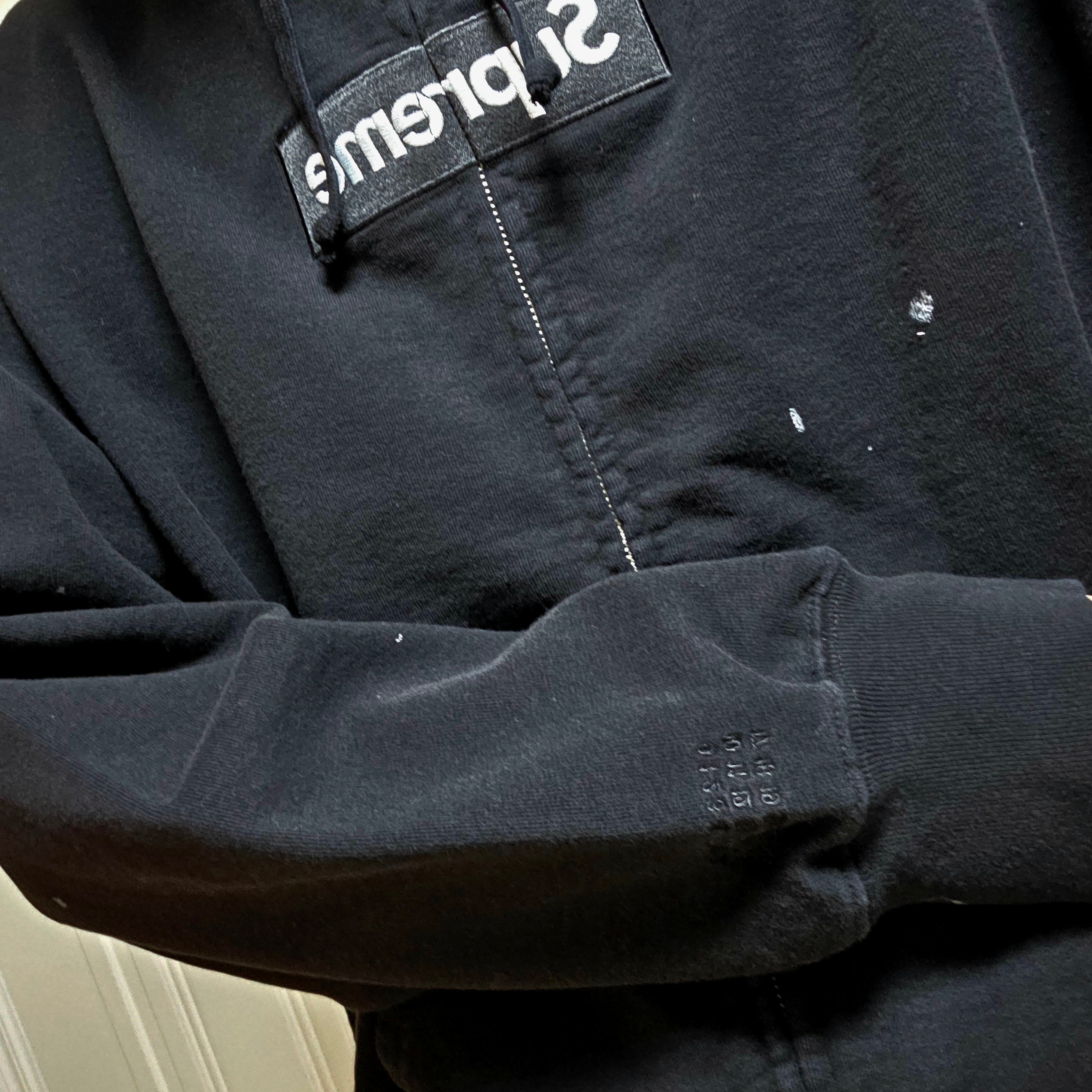 Supreme x MM6 Maison Margiela Box Logo Zip Up Hooded Sweatshirt Black - 26SS 착용 스타일 - 1