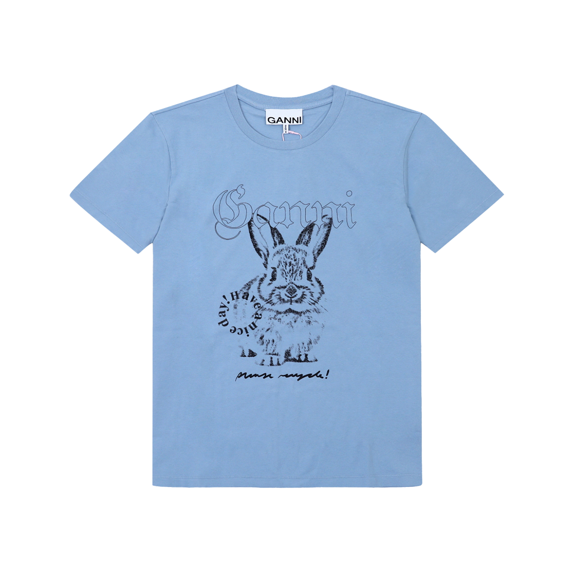 [20% 쿠폰] (W) 가니 리컷 티셔츠 블루([20% 쿠폰] (W) Ganni Re-Cut T-Shirt Blue) - 1