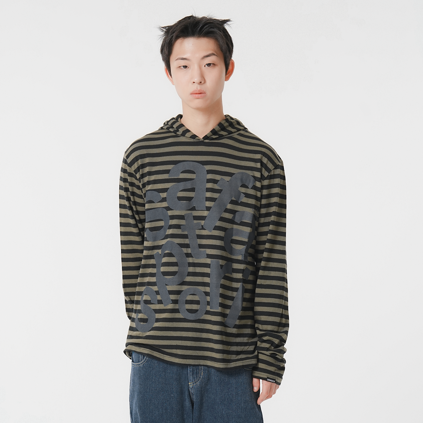 [KREAM 단독] 사파리스팟 티켓팅 스트라이프 보더 후디 올리브([KREAM 단독] Safarispot Ticketing Stripe Border Hoodie Olive) - 2