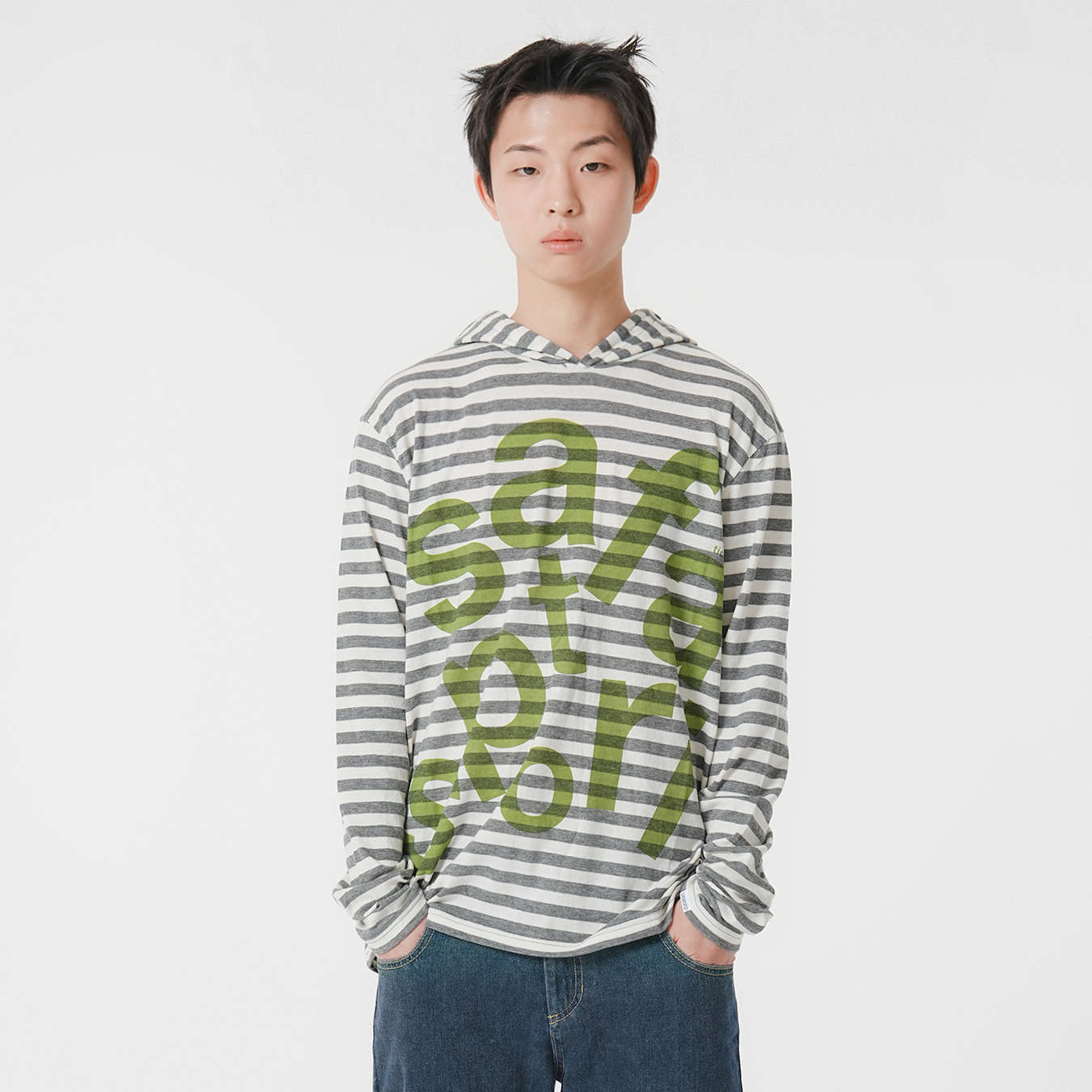 [KREAM 단독] 사파리스팟 티켓팅 스트라이프 보더 후디 그레이([KREAM 단독] Safarispot Ticketing Stripe Border Hoodie Gray) - 2