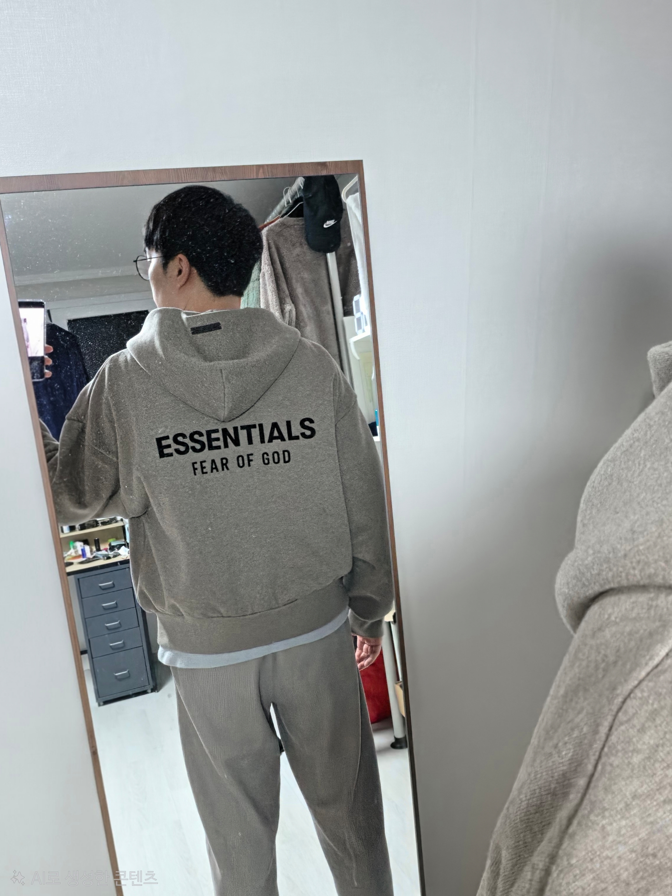 Essentials Classic Full Zip Up Hoodie Homestead Heather - 25FW 착용 스타일 - 1