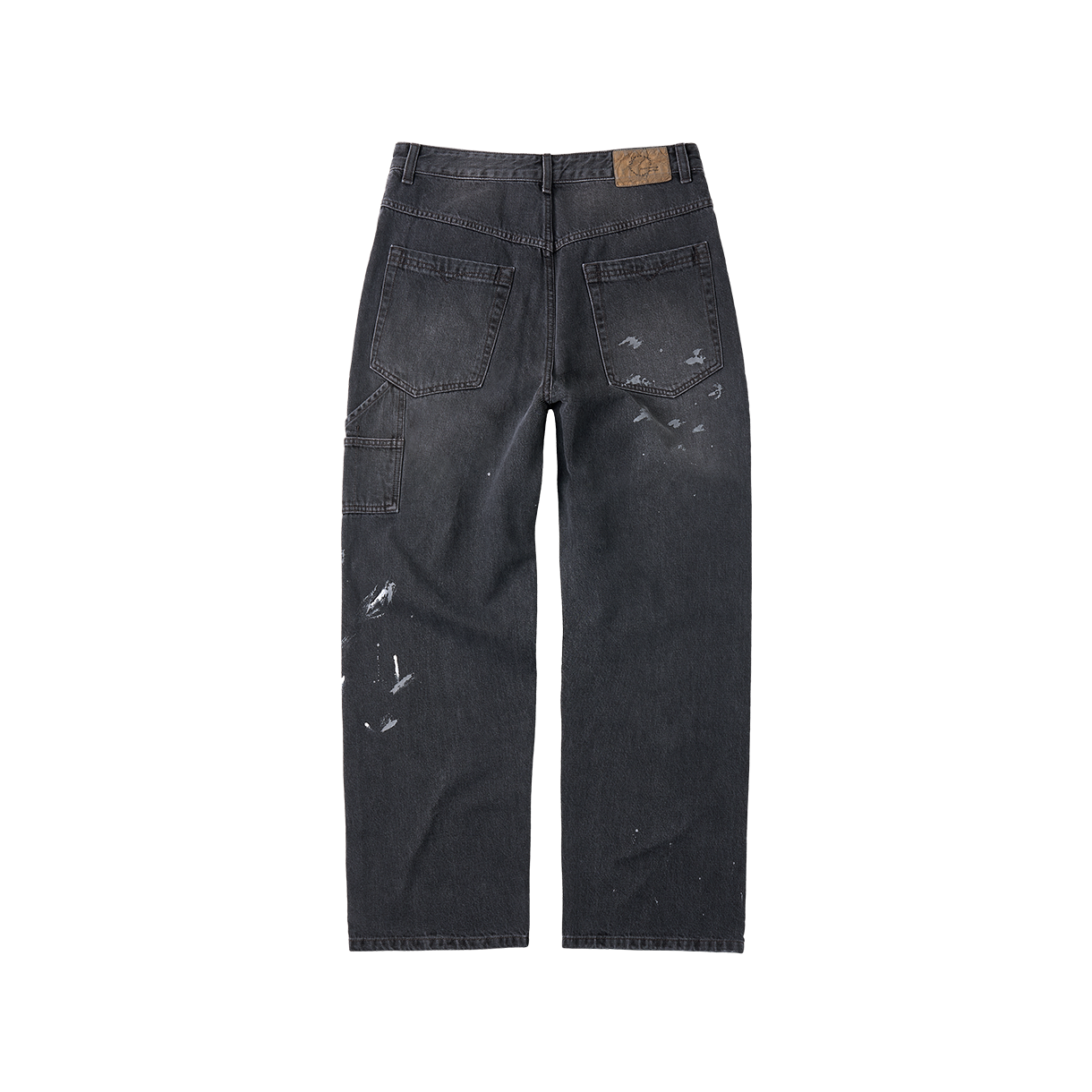CHOWOO 에이징 스플래터 카펜터 데님 팬츠 워시드 블랙(CHOWOO Aged Splatter Carpenter Denim Pants Washed Black) - 2