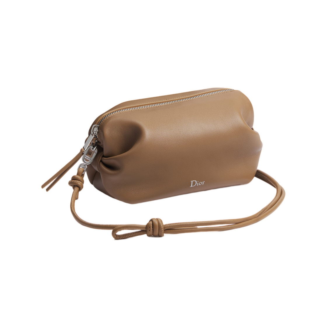 S3900PQWC-M65M Dior Bow Pouch Suede Lambskin Camel
