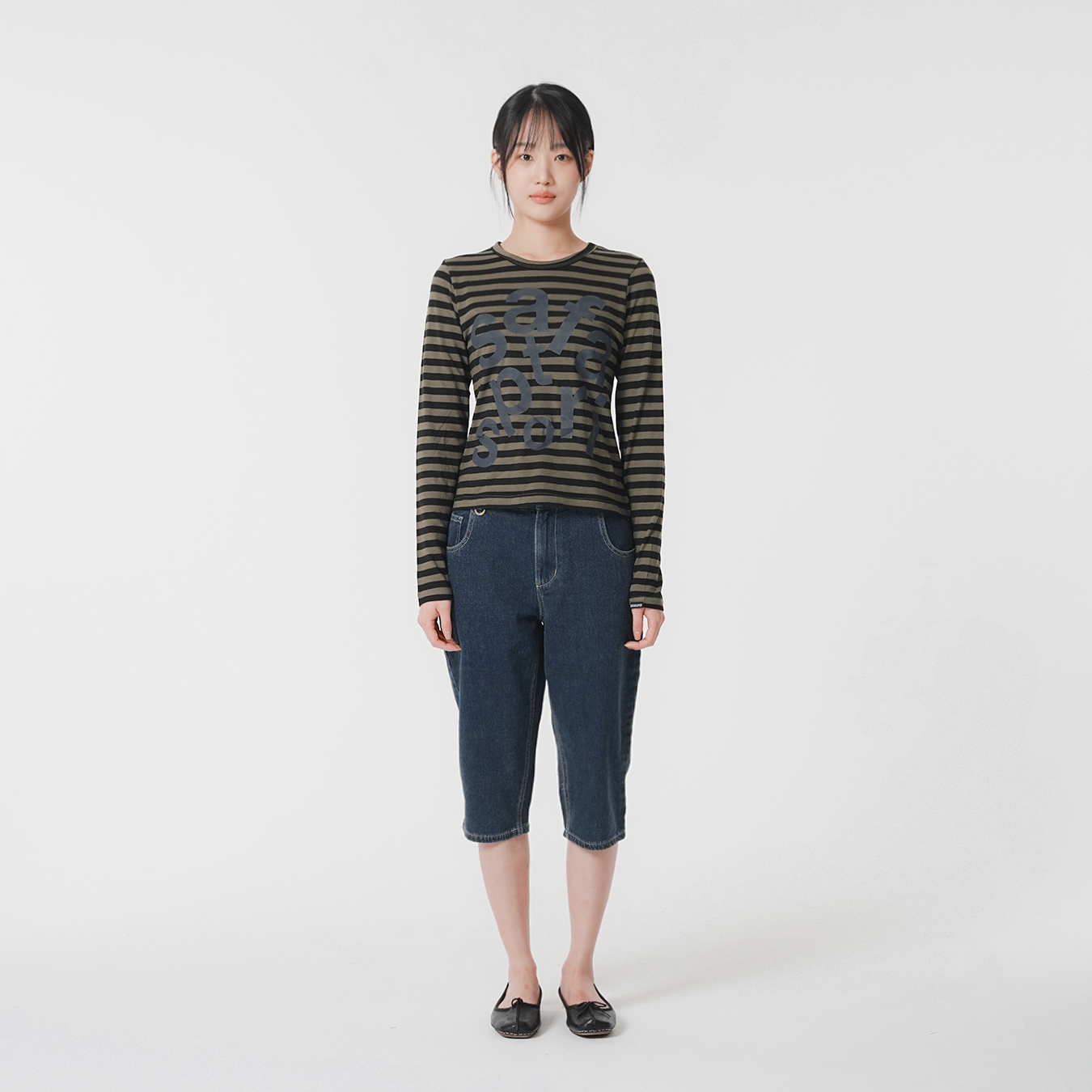 [KREAM 단독] 사파리스팟 1/2 티켓팅 스트라이프 보더 티 올리브([KREAM 단독] Safarispot 1/2 Ticketing Stripe Border Tee Olive) - 4