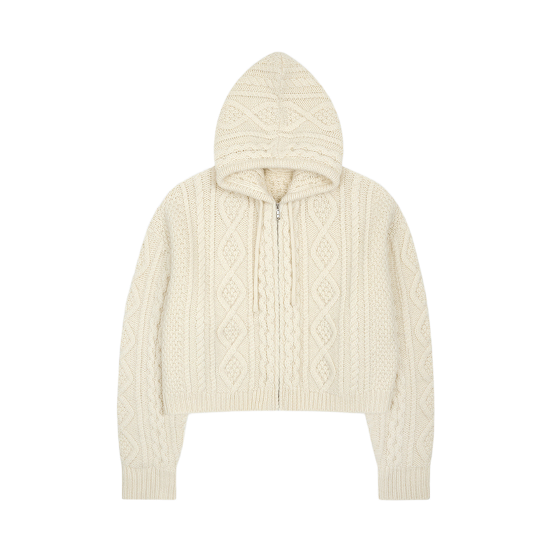 뮈르뮈르 [울100%]모벤 울케이블 집업 가디건(Murmure Moven Wool Cable Knit Hoodie Zip-up) - 1