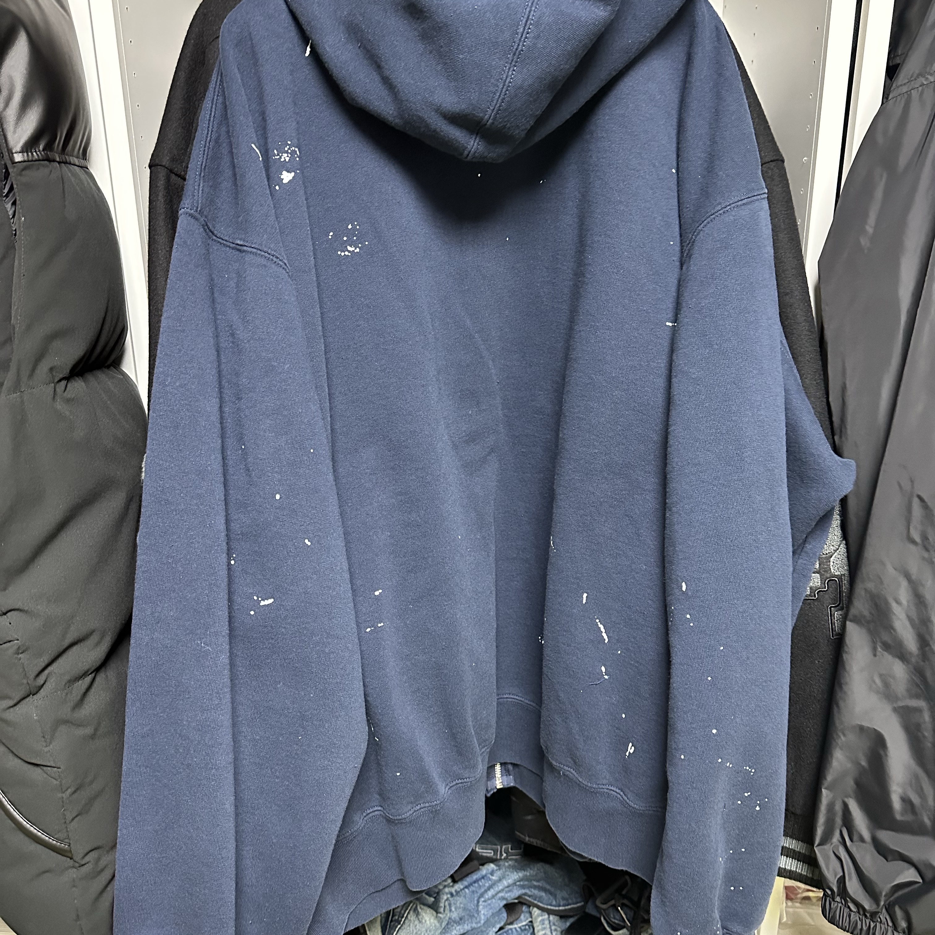 Supreme x MM6 Maison Margiela Box Logo Zip Up Hooded Sweatshirt Navy - 26SS 착용 스타일 - 2