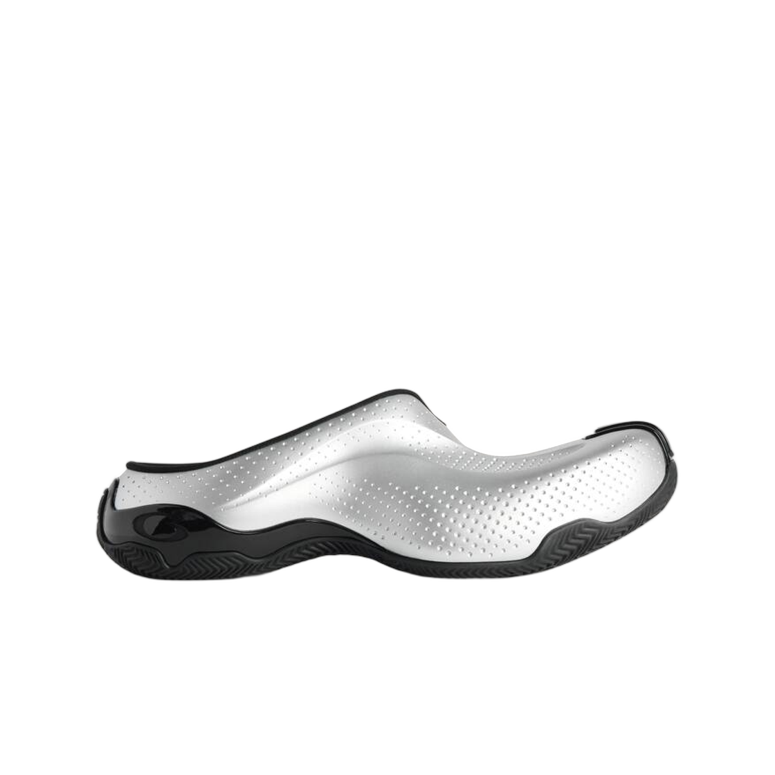 841877WBSKM1010 Balenciaga Basketball Mule Sneaker In Silver Black