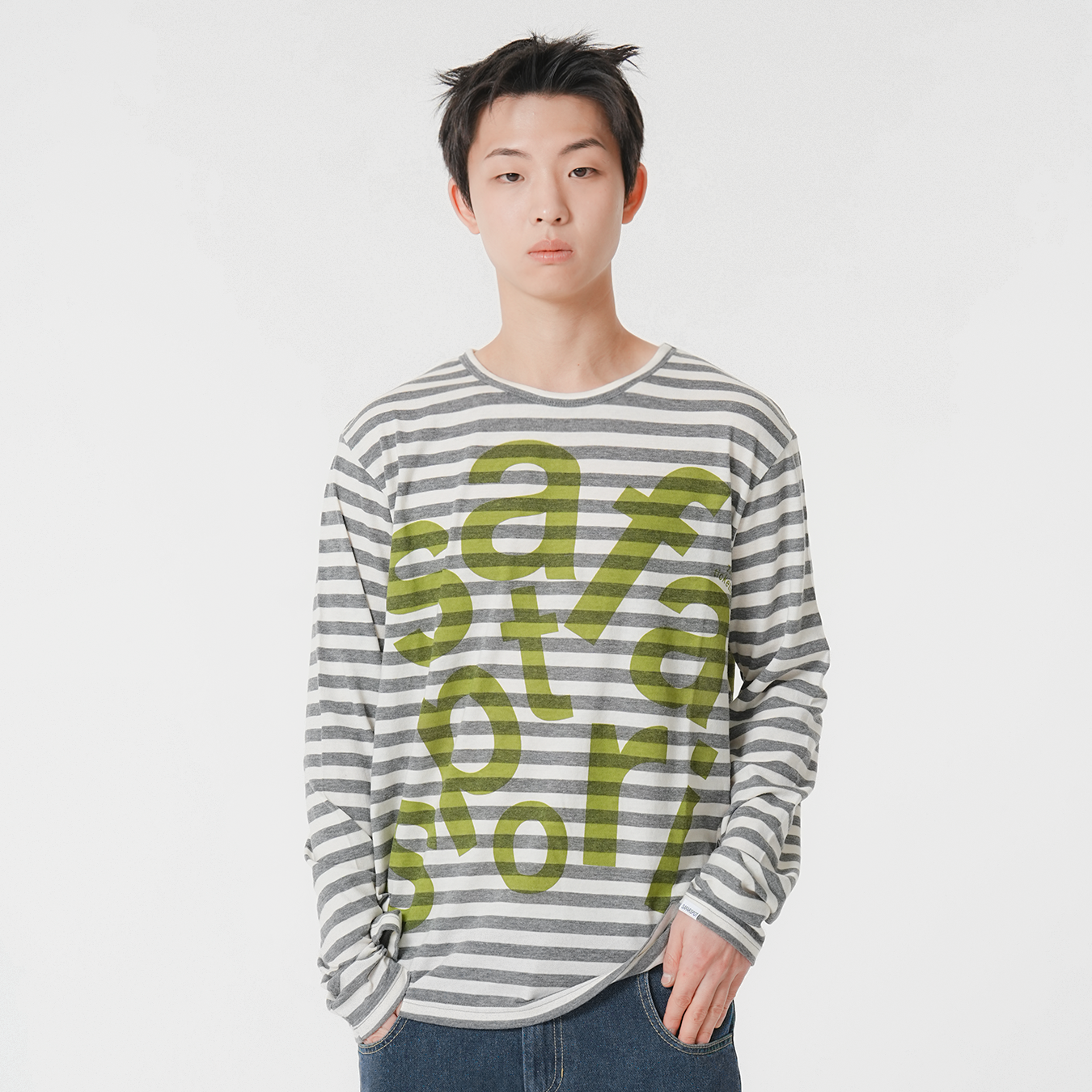 [KREAM 단독] 사파리스팟 티켓팅 스트라이프 보더 티 그레이([KREAM 단독] Safarispot Ticketing Stripe Border Tee Gray) - 2