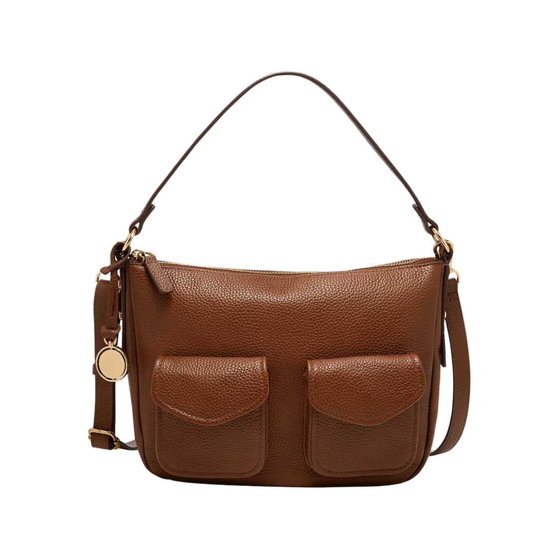 파슬 졸리 레더 카고 크로스바디백 미디움 브라운(Fossil Jolie Leather Cargo Crossbody Bag Medium Brown) - 1