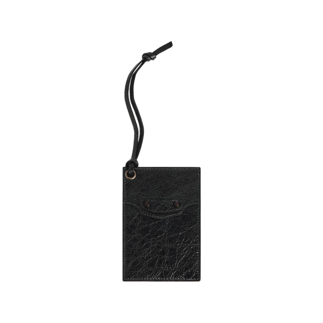 8537532ABFY1000 Balenciaga Le City Charm Keychain Card Holder In Black