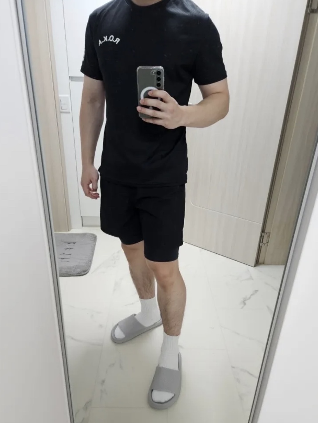 PRO-SPECS Men's 2-in-1 Racing 3-inch Shorts Black 착용 스타일